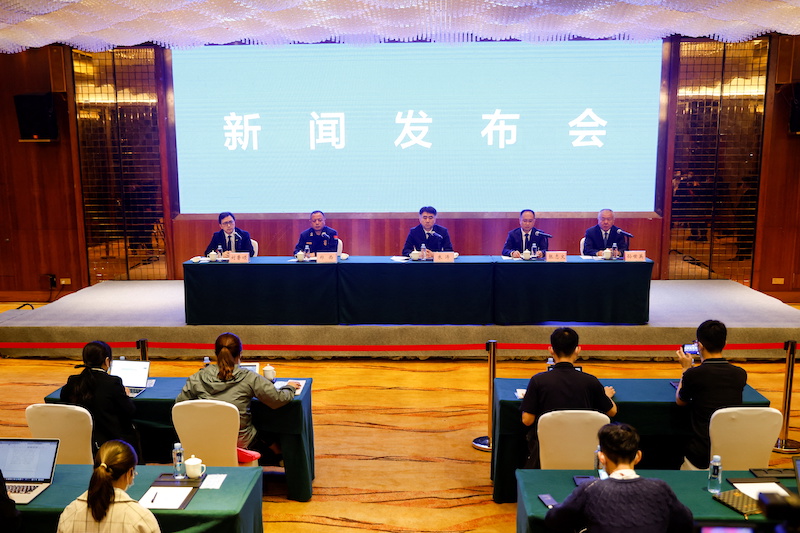 Pictured is the news conference after a China Eastern Airlines Boeing 737-800 plane flying from Kunming to Guangzhou crashed, in Wuzhou, Guangxi Zhuang Autonomous Region, China March 22, 2022. u00e2u20acu201d Reuters pic