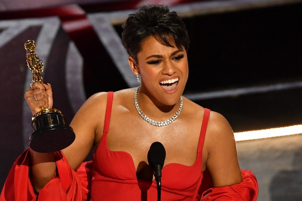 US actress Ariana DeBose accepts the award for Best Actress in a Supporting Role for her performance in u00e2u20acu02dcWest Side Storyu00e2u20acu2122 onstage during the 94th Oscars at the Dolby Theatre in Hollywood, California March 27, 2022. u00e2u20acu201d AFP pic