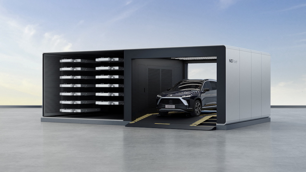 The NIO Power Swap Station 2.0 is shown in this undated handout photo released by the electric vehicle company NIO. u00e2u20acu201d NIO handout via Reuters