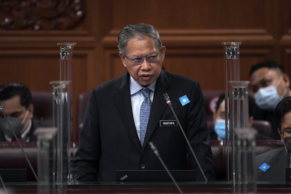 Minister in the Prime Ministeru00e2u20acu2122s Department (Economy), Datuk Seri Mustapa Mohamed is seen in Parliament, March 23, 2022. u00e2u20acu201d Bernama pic