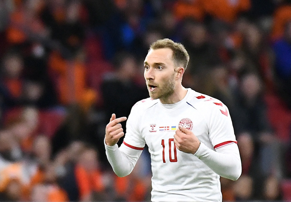 Denmark's Christian Eriksen comes in as a substitute after his incident at the Euro 2020 in Amsterdam March 26, 2022. u00e2u20acu201d Reuters pic 