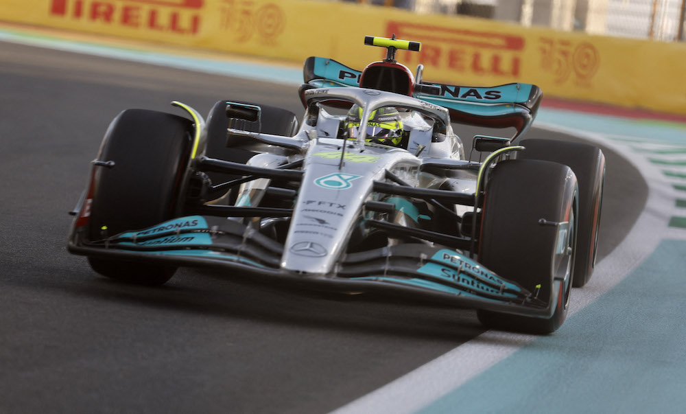 Mercedes' Lewis Hamilton during practice in Jeddah, Saudi Arabia March 25, 2022. u00e2u20acu201d Reuters pic 