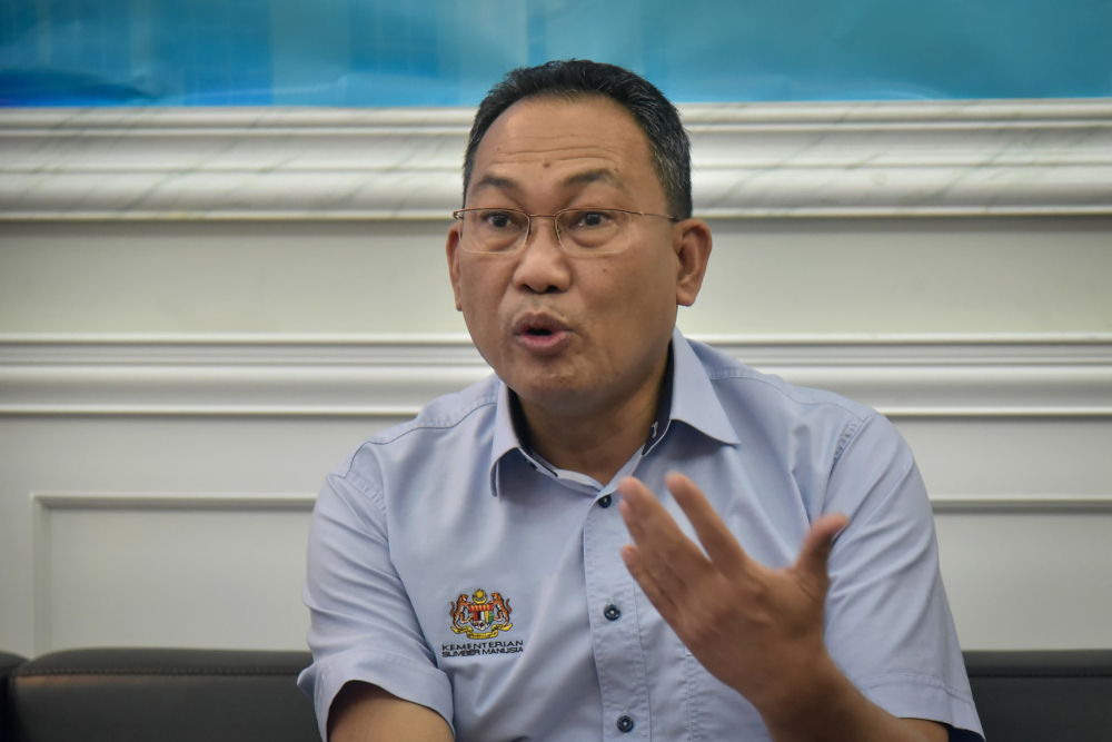 Human Resources Deputy Minister Datuk Awang Hashim speaks to the media in Labuan, March 25, 2022. u00e2u20acu201d Bernama pic 