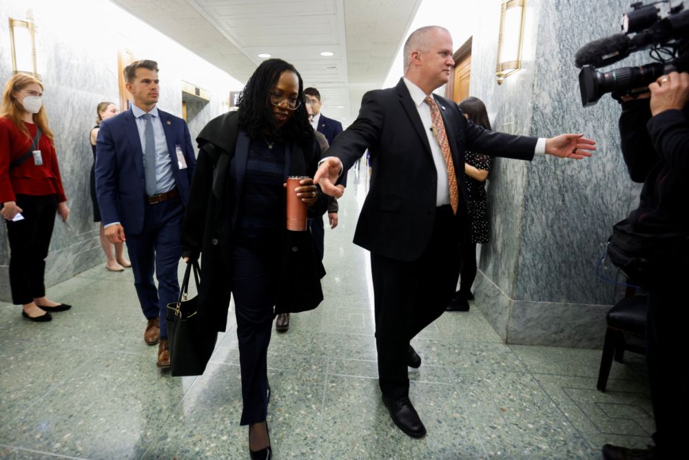 US Supreme Court nominee Judge Ketanji Brown Jackson arrives for private meetings with senators on Capitol Hill in Washington. March 24, 2022. u00e2u20acu201d Reuters pic