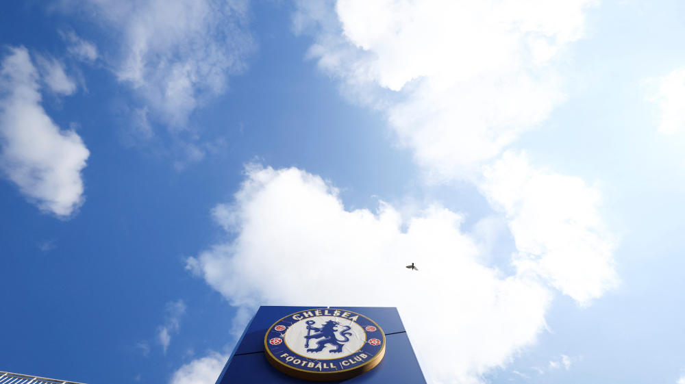 The logo of Chelsea Football Club is pictured outside Stamford Bridge, the stadium for Chelsea Football Club, after Britain imposed sanctions on its Russian owner, Roman Abramovich, in London, Britain, March 10, 2022. u00e2u20acu201d Reuters pic