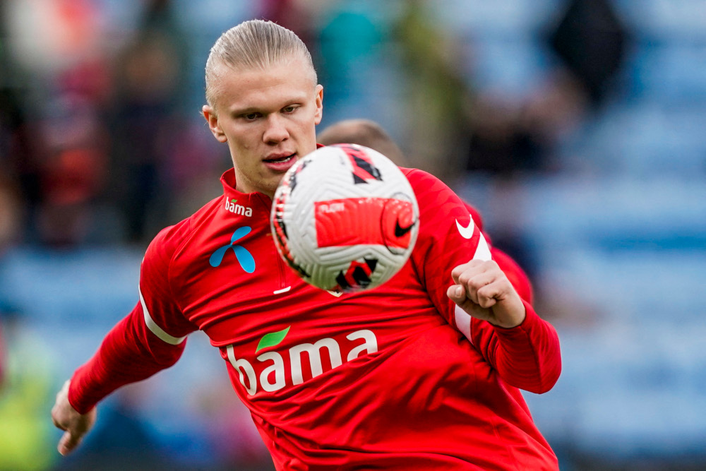 Norwayu00e2u20acu2122s Erling Haaland warms up prior to the friendly international match Norway v Armenia at the Ullevaal Stadium in Oslo, Norway, March 29, 2022. u00e2u20acu201d AFP picnn
