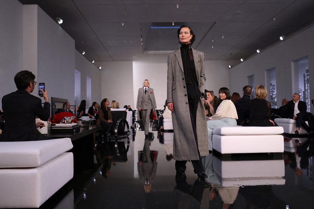 A model presents a creation from the Ralph Lauren Fall 22 collection at the Museum of Modern Art (MoMA) in Manhattan, New York March 22, 2022. u00e2u20acu2022 Reuters pic