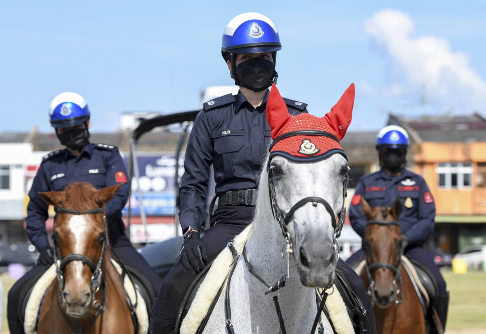 The cavalry arm of the Federal Reserve Unit in Pasir Mas, Kelantan, March 31, 2022. u00e2u20acu201d Bernama pic 
