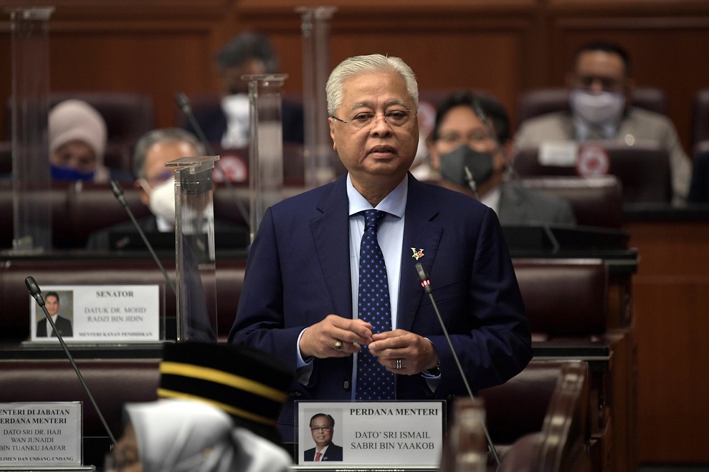  Prime Minister Datuk Seri Ismail Sabri Yaakob speaks in the Parliament in Kuala Lumpur March 23, 2022. u00e2u20acu201d Bernama pic