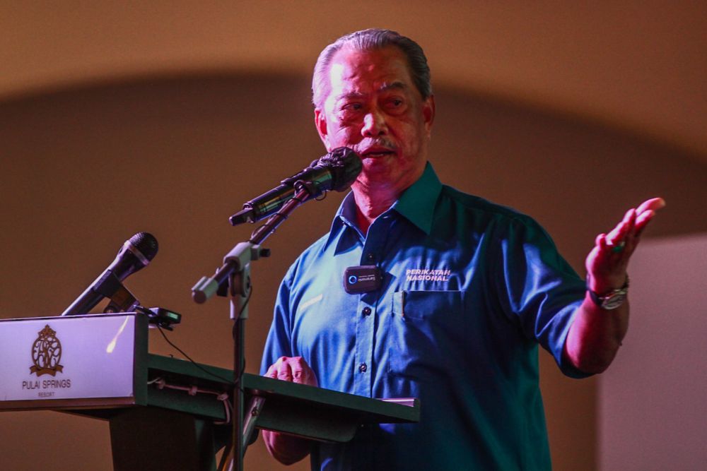 National Rehabilitation Council (MPN) chairman, Tan Sri Muhyiddin Yassin speaking at the Dialogue with the National Rehabilitation Council (MPN) in Pulai Springs Resort, Johor Baru March 05, 2022. u00e2u20acu201d Picture by Hari Anggara