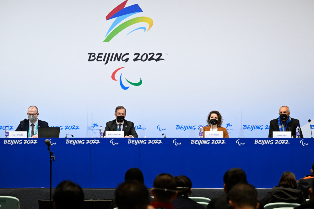 (From left) Craig Spence, spokesman of the International Paralympic Committee (IPC), Andrew Parsons, president of the International Paralympic Committee (IPC), Jitske Visser, IPC Athletesu00e2u20acu2122 Council Chairperson and Duane Kale, vice president of the Intern