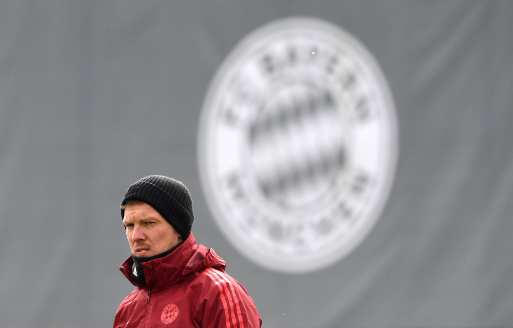 Bayern Munich head coach Julian Nagelsmann is pictured during the final training session on the eve of the Uefa Champions League last-16, second-leg football match FC Bayern Munich RB Salzburg in Munich, Germany, March 7, 2022. u00e2u20acu201d AFP pic 