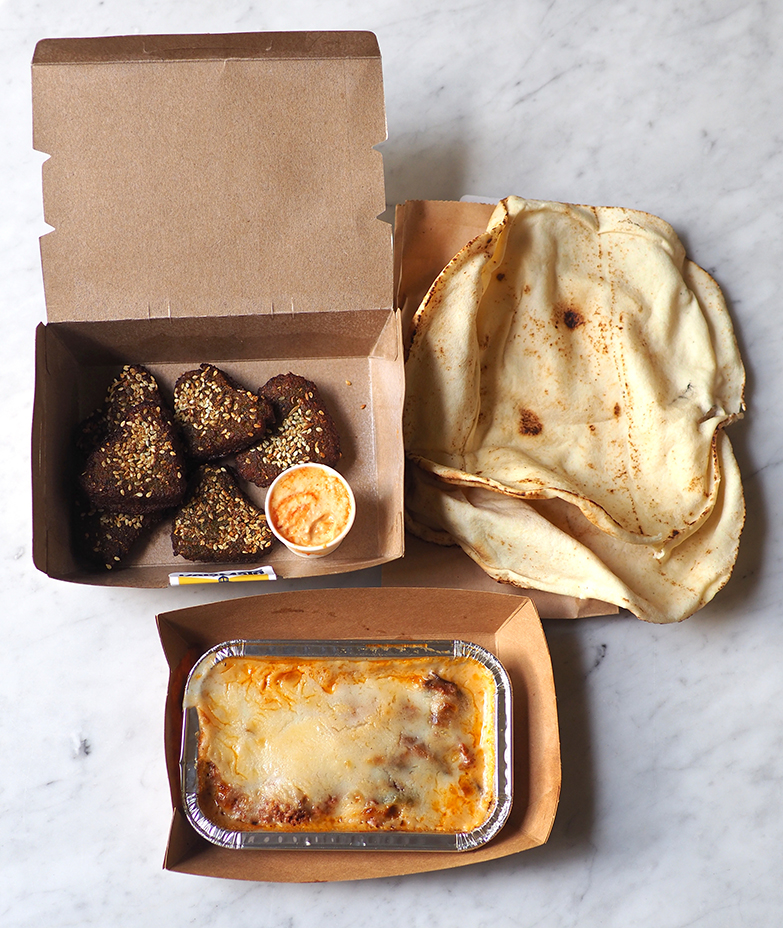 Order their falafel with flatbread and comforting moussaka.