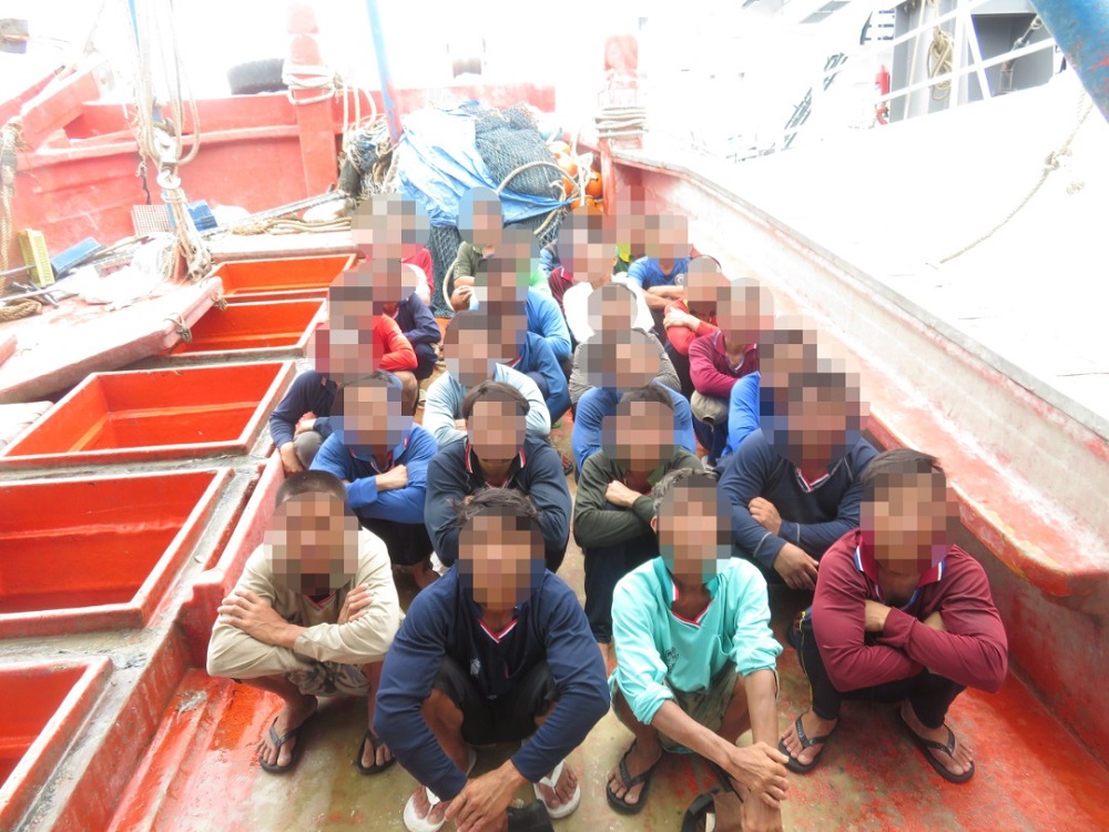 The Vietnamese crew members from one of the intercepted fishing vessels.  u00e2u20acu201d  Picture courtesy of MMEA via Borneo Post Online
