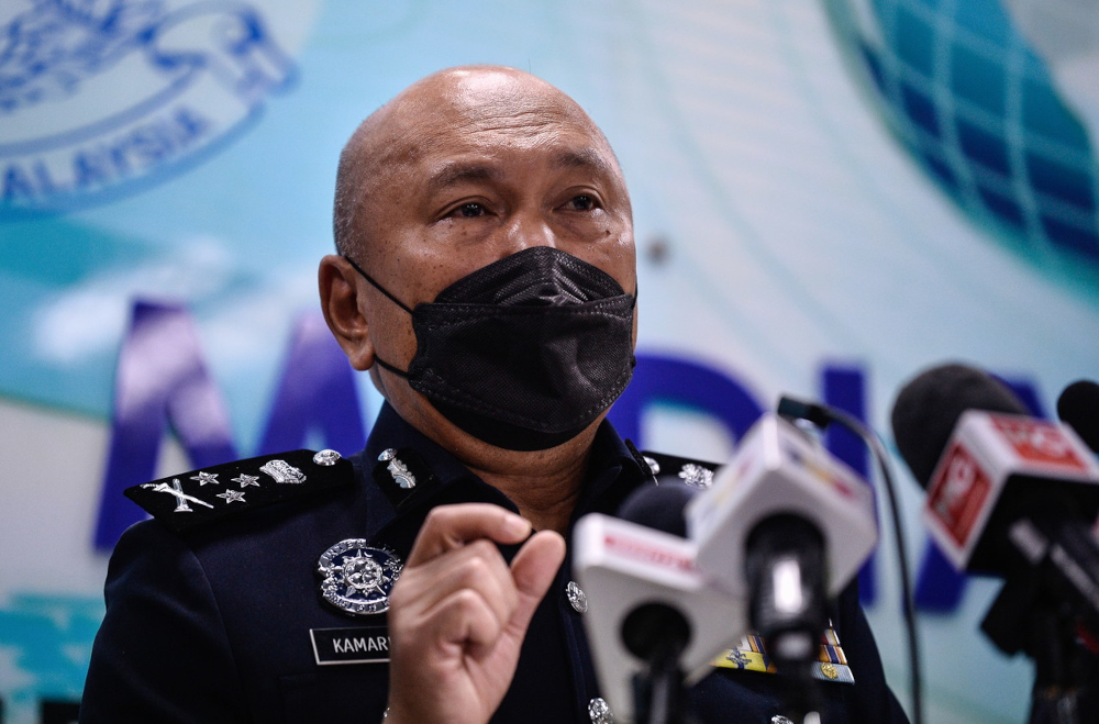 Bukit Aman Commercial Crime Investigation Department director Datuk Mohd Kamarudin Md Din speaks at a press conference in Kuala Lumpur, March 24, 2022. u00e2u20acu201d Bernama pic 