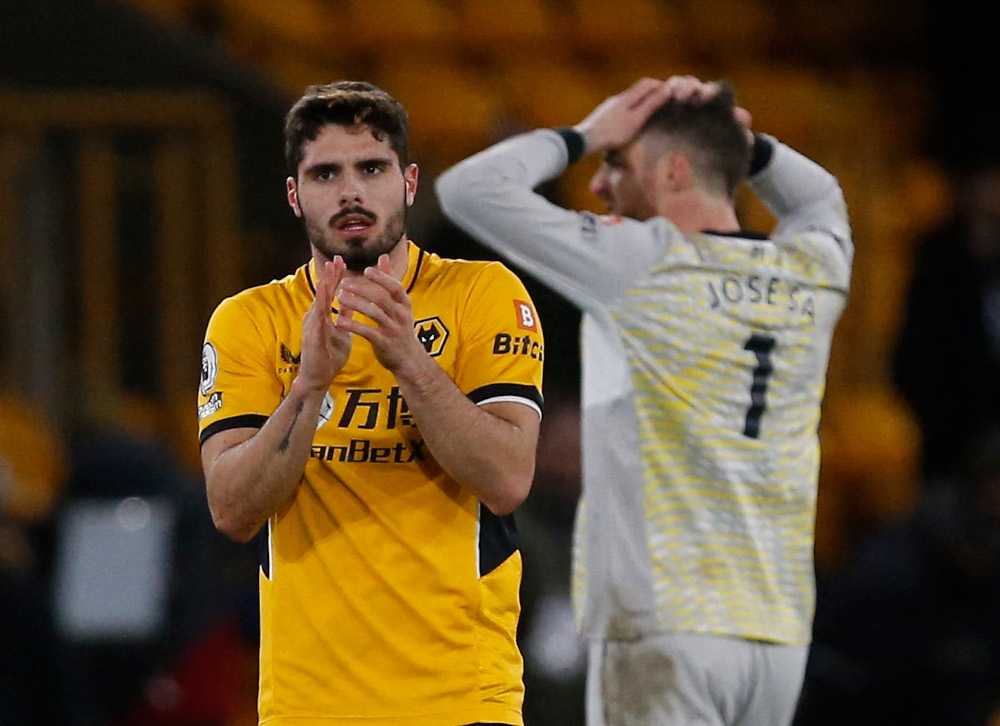 Wolverhampton Wanderersu00e2u20acu2122 Pedro Neto applauds fans after the match against Leicester City at  Molineux Stadium, Wolverhampton, Britain, February 20, 2022. u00e2u20acu201d Reuters pic 
