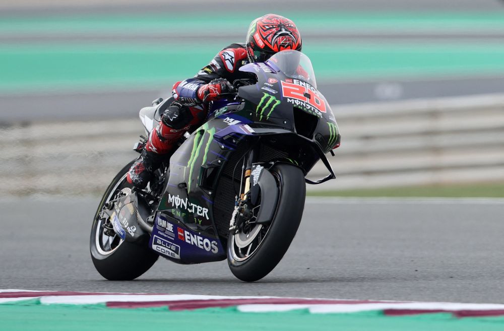 Monster Energy Yamaha MotoGP's Fabio Quartararo in action during practice at the Losail International Circuit, Lusail, Qatar March 4, 2022. u00e2u20acu201d Reuters pic