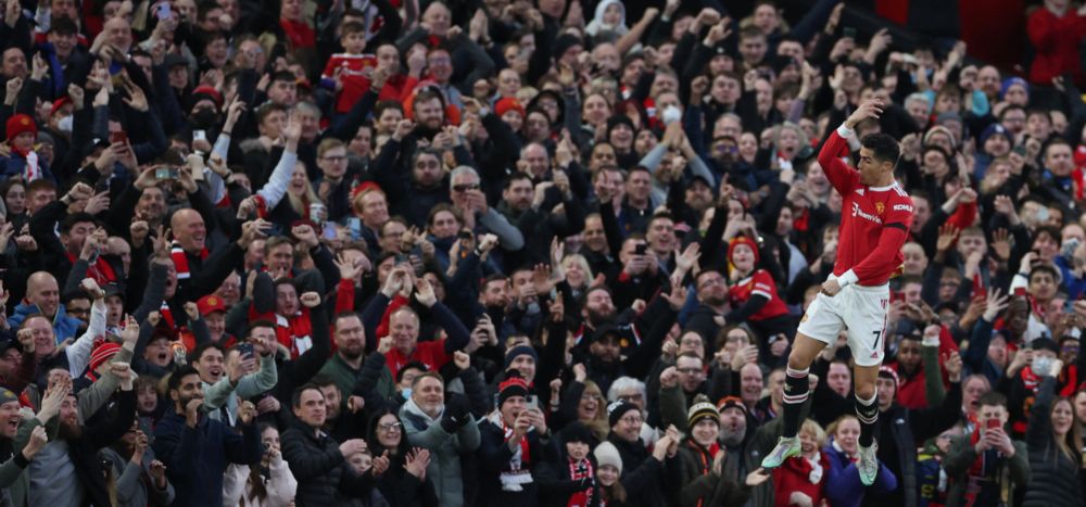 Manchester Unitedu00e2u20acu2122s Cristiano Ronaldo celebrates scoring their first goal against Tottenham Hotspur at Old Trafford, Manchester, March 12, 2022. u00e2u20acu201d Reuters pic