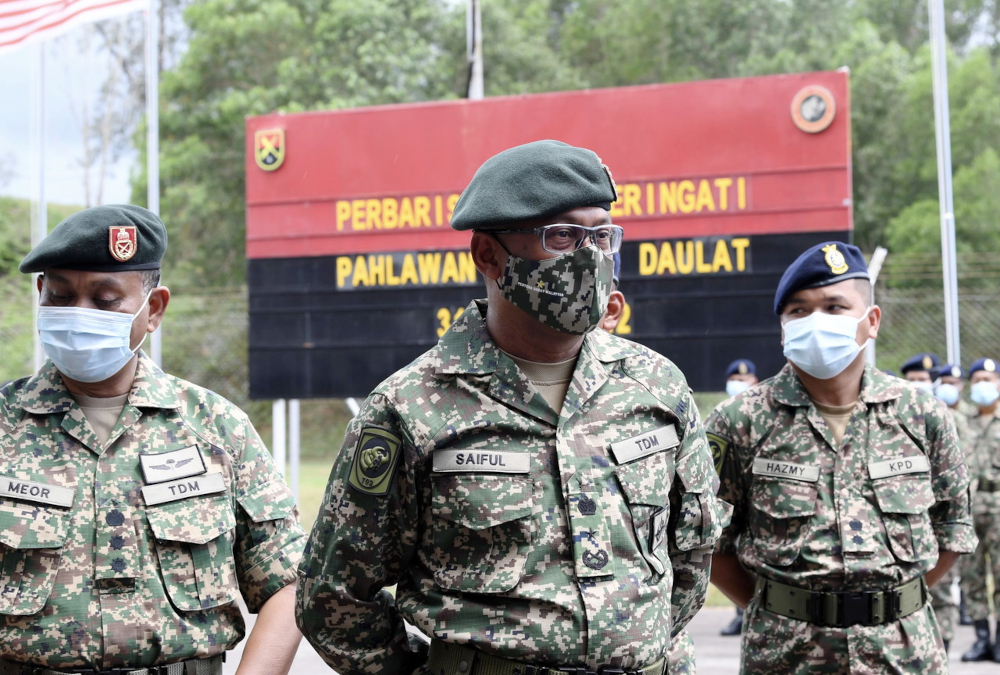 Fifth Infantry Brigade commander Brigadier General Saiful Bahari Zainol after witnessing a parade in Kota Kinabalu, March 31, 2022. u00e2u20acu201d Bernama pic 