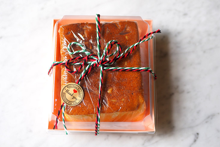 The cake is available in one pound loaf sizes and packaged beautifully for gifting