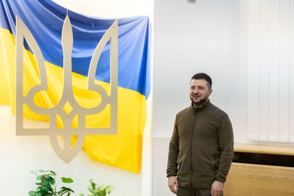 Ukraineu00e2u20acu2122s President Volodymyr Zelenskiy attends a reward ceremony for police special team members as Russiau00e2u20acu2122s attack on Ukraine continues, in Kyiv, Ukraine March 19, 2022. u00e2u20acu201d Ukrainian Presidential Press Service/Handout via Reuters