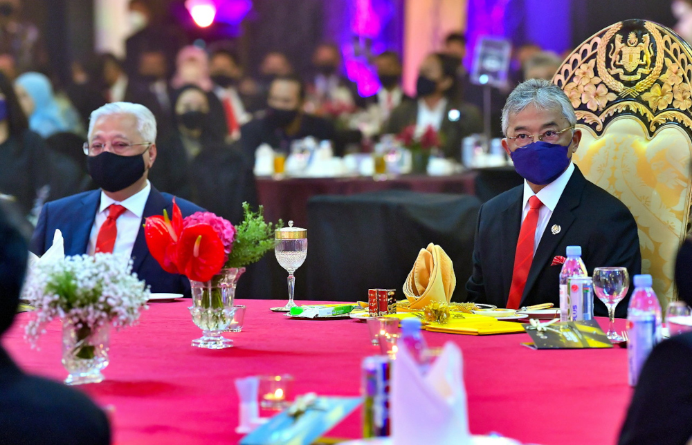 The Yang di-Pertuan Agong attends the National Sports Awards (ASN) 2019/2020 in Kuala Lumpur, March 22, 2022. Also present is Prime Minister Datuk Seri Ismail Sabri Yaakob. u00e2u20acu201d Bernama pic 