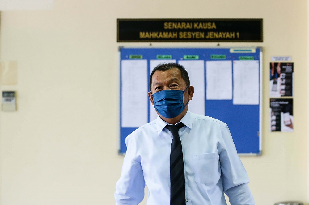 Ex-investigating officer Zali Hanapi is pictured at the George Town Sessions Court March 31, 2022. u00e2u20acu201d Picture Sayuti Zainudin