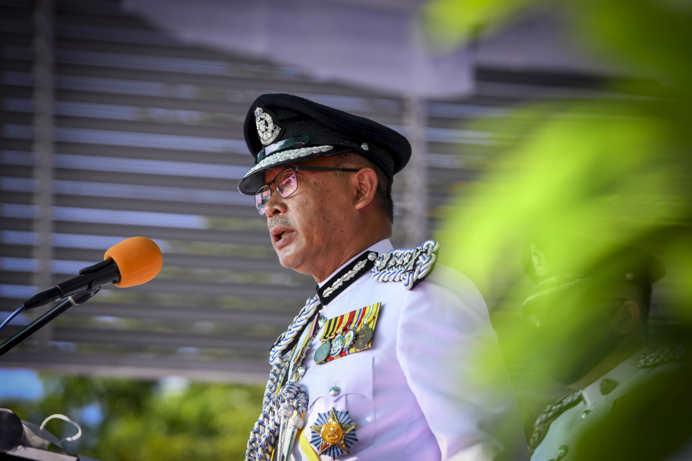 Selangor Police chief Datuk Arjunaidi Mohamed speaks at the Dungun Police Training Centre (Pulapol), March 31, 2022. u00e2u20acu201d Bernama pic 