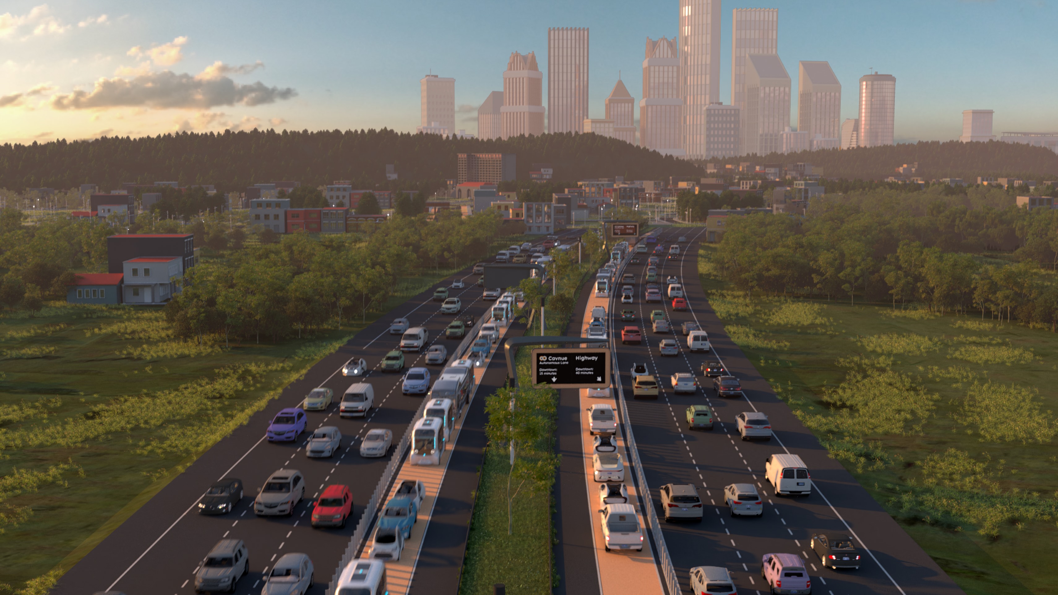Cavnue is working on developing dedicated lanes exclusively for autonomous vehicles in Michigan. u00e2u20acu201d Picture courtesy of Cavnue via ETX Studio