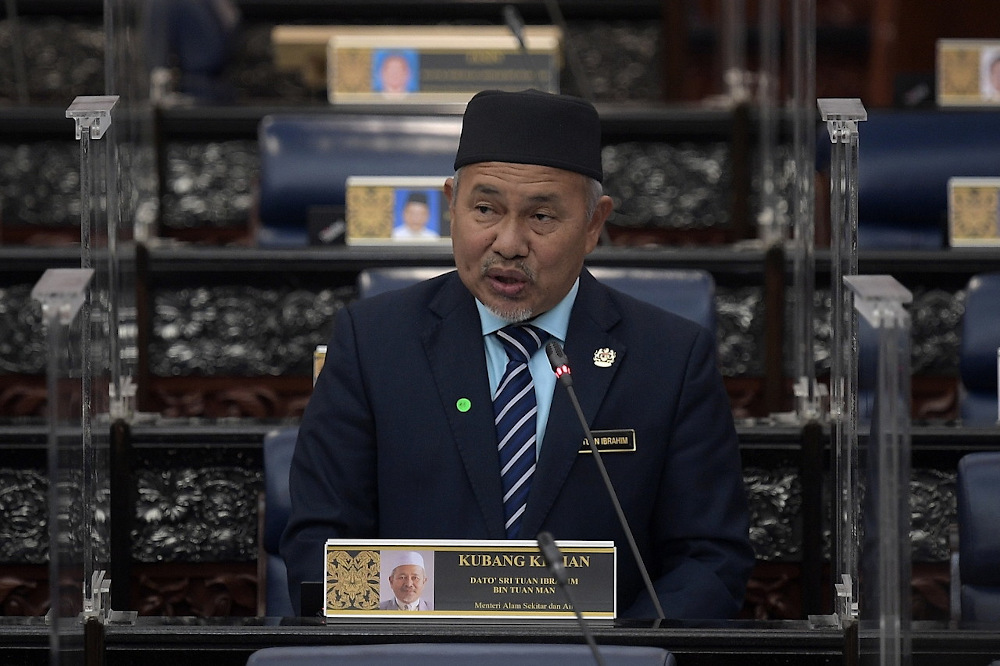 Environment and Water Minister Datuk Seri Tuan Ibrahim Tuan Man speaks in Dewan Rakyat March 15, 2022. u00e2u20acu201d Bernama pic