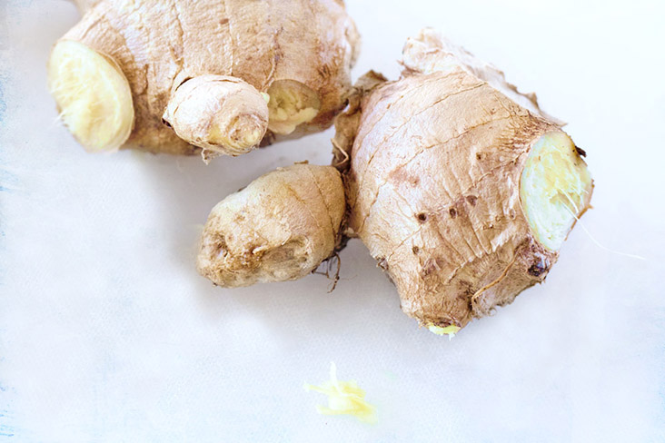 Grated fresh ginger for some aromatics.