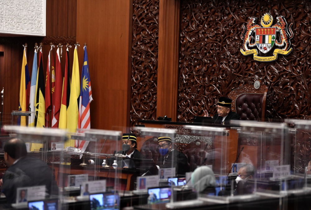 Dewan Negara President Tan Sri Rais Yatim at the Dewan Negara, March 28, 2022. u00e2u20acu201d Bernama pic 