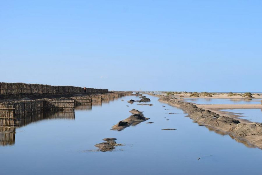 Sand dikes being built across the shores of the Nile Delta to protect coastal communities from flooding, in Kafr El-Sheikh governorate, Egypt, 2019. u00e2u20acu201d Picture courtesy of UNDP via Thomson Reuters Foundation