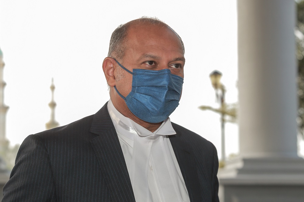 Lawyer Gobind Singh Deo is pictured at the Kuala Lumpur High Court, March 24, 2022. u00e2u20acu2022 Picture By Devan Manuel