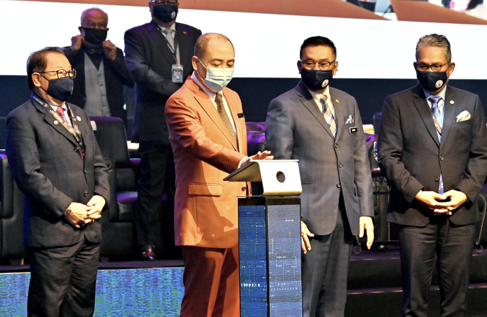 Chief Minister Datuk Hajiji Noor at the Sabah Maju Jaya Roadmap first year celebration at the Sabah International Convention Centre, March 29, 2022. u00e2u20acu201d Bernama pic 