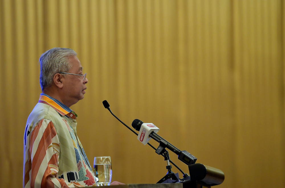 Prime Minister Datuk Seri Ismail Sabri Yaakob addressed the #KeluargaMalaysia Gathering with Malaysians in conjunction with the Prime Ministeru00e2u20acu2122s Official Visit to Doha, Qatar, March 28, 2022. u00e2u20acu201d Bernama pic 