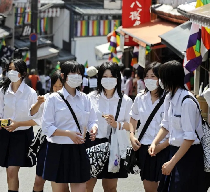 Japanese school girls are banned from keeping ponytails or pigtails as the sight of neck would sexually excite boys. u00e2u20acu2022 AFP pic
