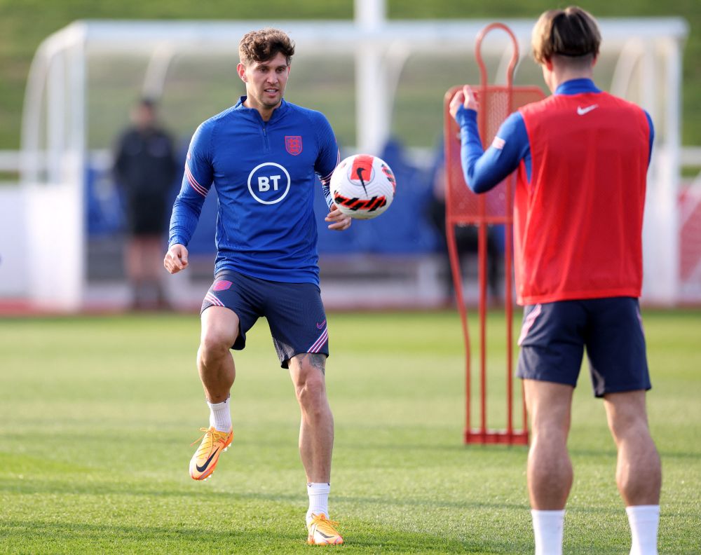 England's John Stones during training at St George's Park, Burton upon Trent March 28, 2022. u00e2u20acu201d Reuters pic