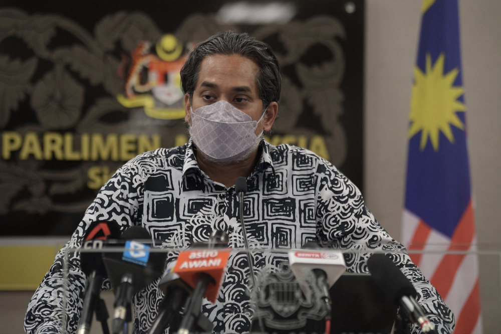 Health Minister Khairy Jamaluddin speaks at a press conference at Parliament building, March 24, 2022. u00e2u20acu201d Bernama pic 