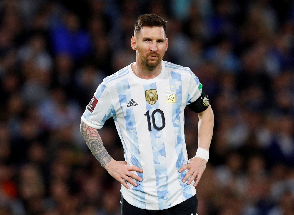 Argentinau00e2u20acu2122s Lionel Messi during the South American Qualifiers against Venezuela at Estadio La Bombonera, Buenos Aires, Argentina, March 25, 2022. u00e2u20acu2022 Reuters pic 