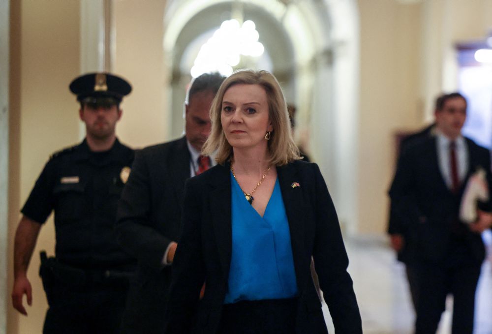 British Foreign Minister Liz Truss leaves the United States Capitol building following a meeting with US House Speaker Nancy Pelosi in Washington March 9, 2022. u00e2u20acu201d Reuters pic