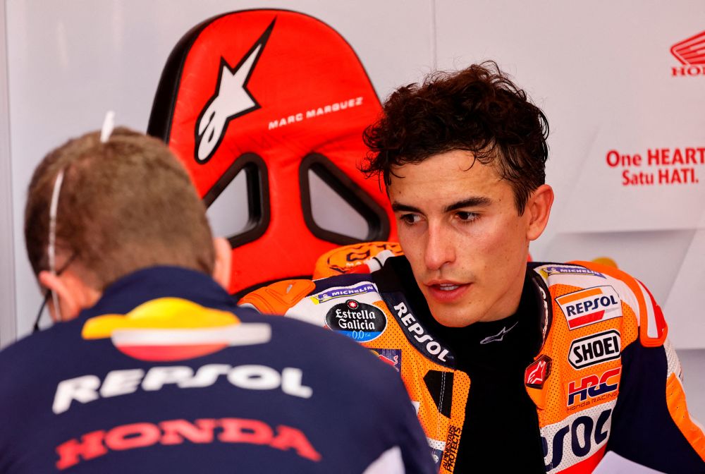 Repsol Honda Team's Marc Marquez during practice at the Mandalika International Street Circuit in Lombok, Indonesia March 19, 2022. u00e2u20acu201d Reuters pic