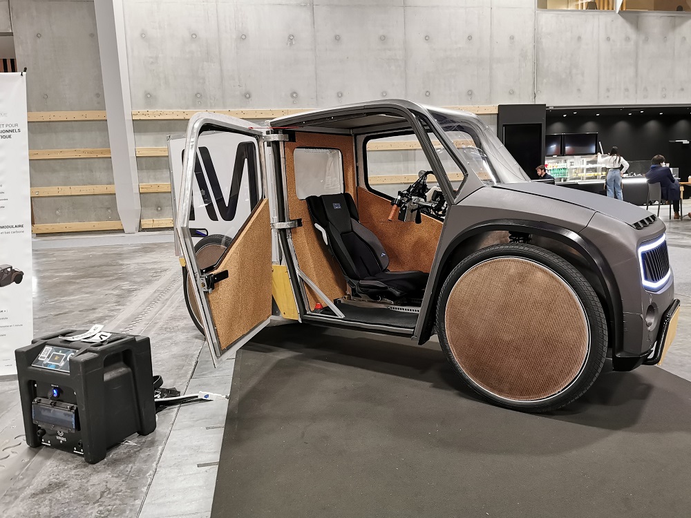 Midipile's modular, eco-responsible electric vehicle, intended for professionals and local authorities. u00e2u20acu2022 Photography courtesy of David Bu00c3u00a9nard/ETX Studio