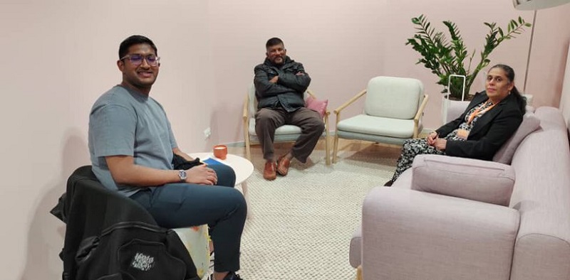 President-elect of the Malaysian Medical Association Dr Muruga Raj Rajathurai (centre) seen here in Warsaw, Poland March 18, 2022. u00e2u20acu2022 Picture via Twitter/MyEmbWarsaw