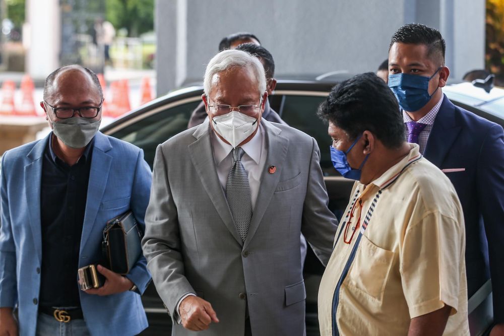 Datuk Seri Najib Razak is pictured at Kuala Lumpur High Court March 17, 2022. u00e2u20acu201d Picture by Hari Anggara