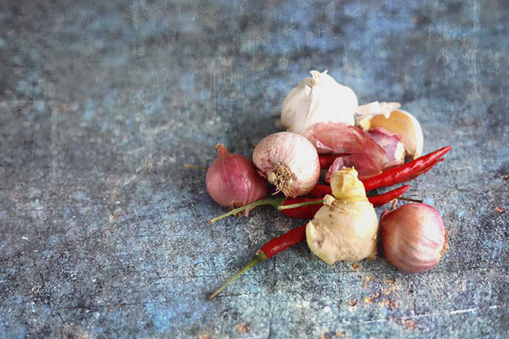 Other key aromatics include garlic and shallots.