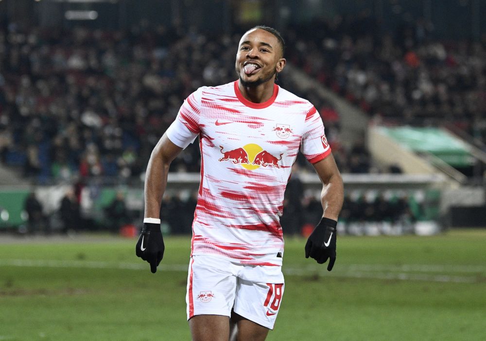 RB Leipzig's Christopher Nkunku celebrates scoring their second goal against Hannover 96 at the HDI-Arena, Hannover March 2, 2022. u00e2u20acu201d Reuters pic