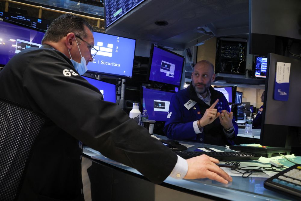 Traders work on the floor of the New York Stock Exchange in New York City March 10, 2022. u00e2u20acu201d Reuters pic