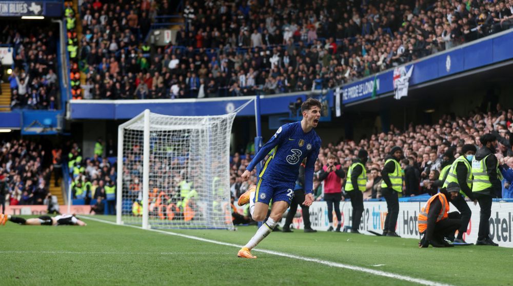 Chelsea's Kai Havertz celebrates scoring their first goal against Newcastle United at Stamford Bridge, London March 13, 2022. u00e2u20acu201d Reuters pic