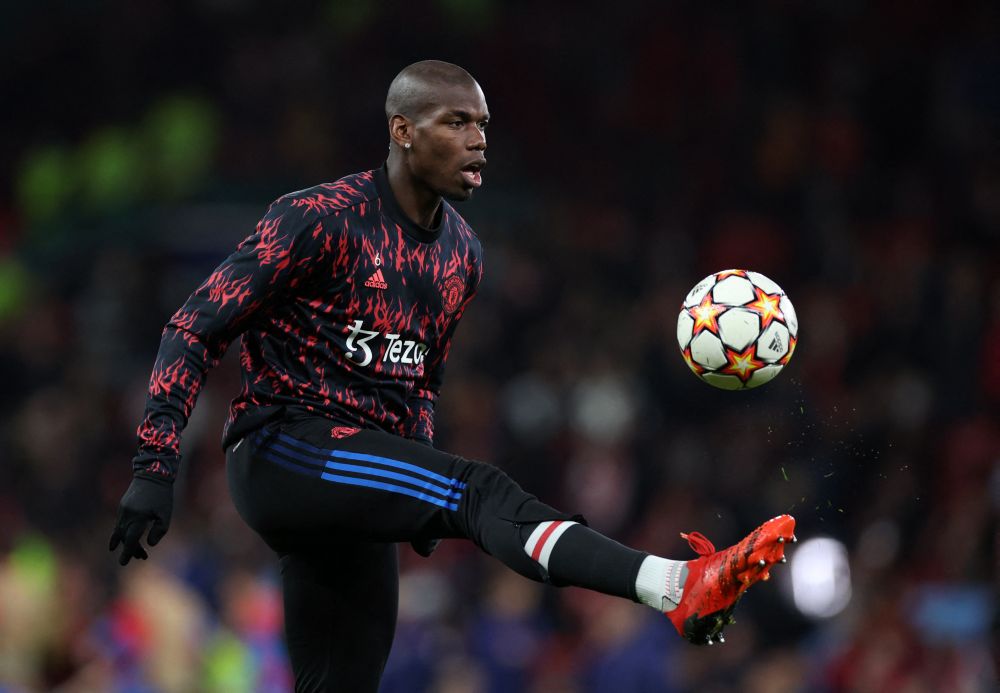 Manchester United's Paul Pogba during the warm up before the match against Atletico Madrid at Old Trafford, Manchester March 15, 2022. u00e2u20acu201d Reuters pic